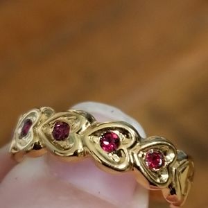 Heart ring with stones Nice costume jewelry.  It was my grandmother's.